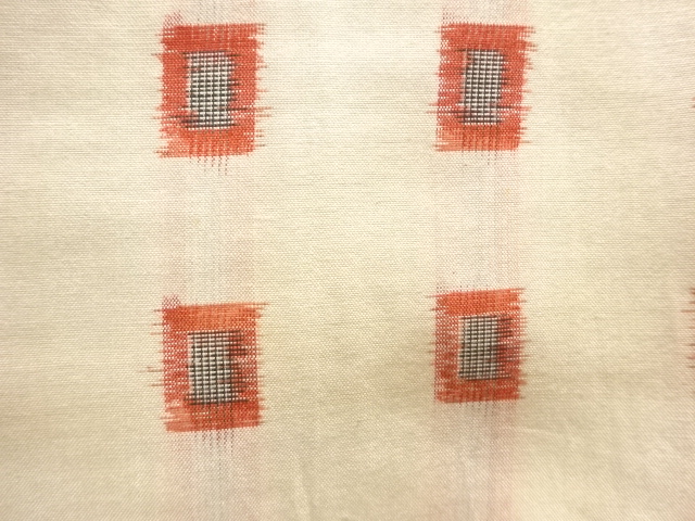  アンティーク　枡模様銘仙着物